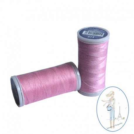 Fil à coudre polyester 200m rose ballerine - 513