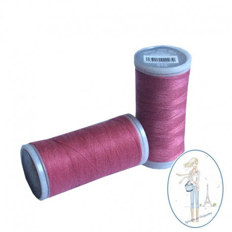 Fil à coudre polyester 200m rose bonbon - 514