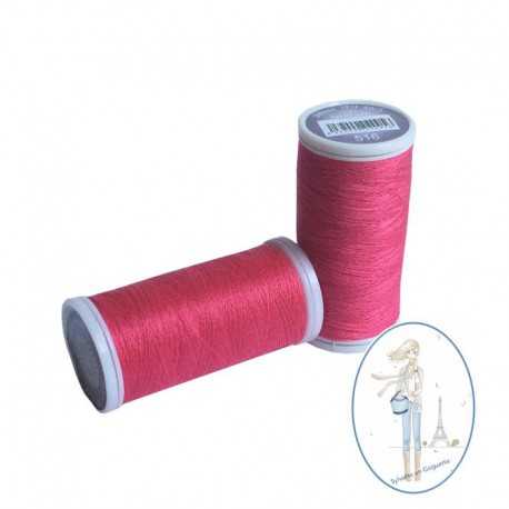 Fil à coudre polyester 200m rose framboise - 516