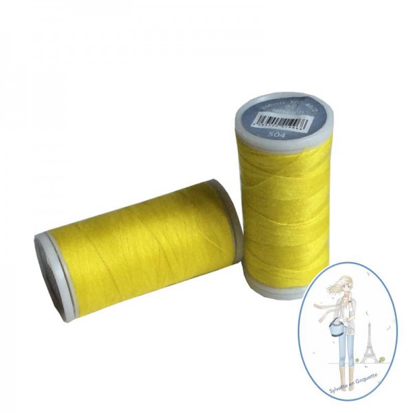 Fil à Coudre Polyester 500 Mètres - Bobine Jaune Doré - Pour Machine à Coudre Et Couture Main - Ultra Résistant
