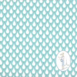 Toile cirée bleu d'eau TEARDROPS