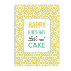 Carte postale happy birthday (Let's eat cake)