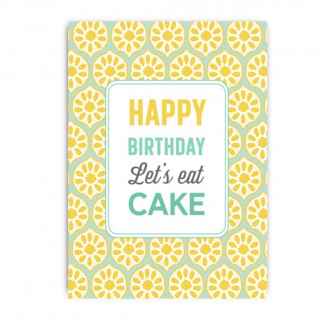 Carte postale happy birthday (Let's eat cake)