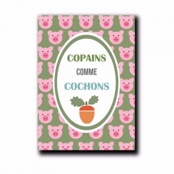 Carte postale Copains comme cochons