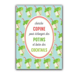 Carte postale Potins et Cocktails