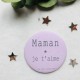 Magnet personnalisé Maman je t'aime rose poudré