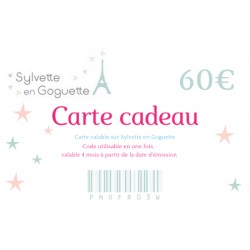 Carte cadeau 60€ à imprimer ou à envoyer par mail