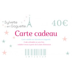 Carte cadeau 40 € à imprimer ou à envoyer par mail