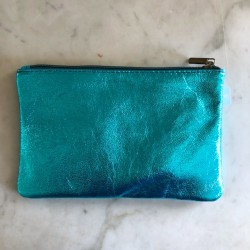 Trousse en cuir glitter