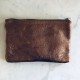 Pochette cuir glitter rose Elena