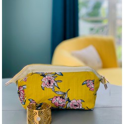 Trousse de toilette fleurs jaunes